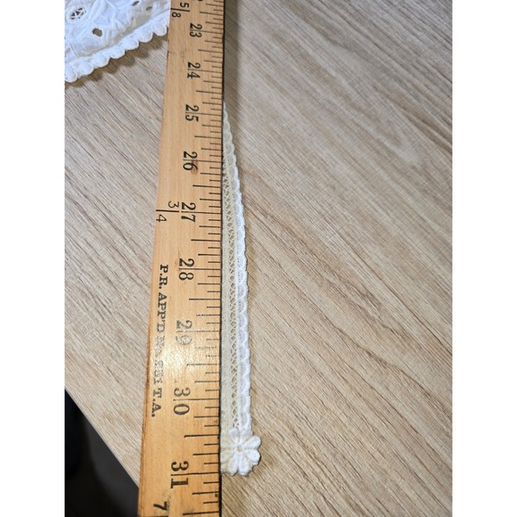 Vintage-Inspired Eyelet Lace Jabot Collar Tie-On White Cotton Prairie - Picture 8 of 8